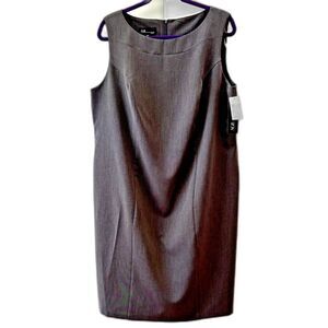 AGB Women's (18W) Sleeveless Sheath Dress, Lined, Charcoal Gray, NEW with TAGS!!